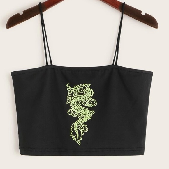 Urban Outfitters Tops - NWOT Green Dragon Print Dope Crop Top